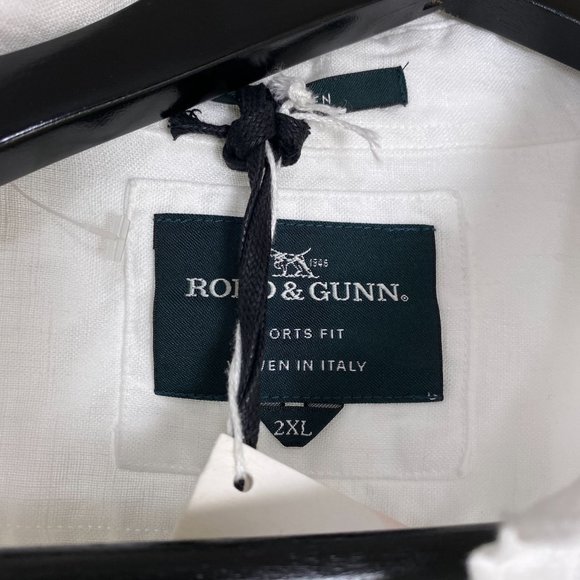 Rodd & Gunn Ellerslie S/S 100% Linen Sport Fit Button Shirt White Men's Size XXL - Picture 4 of 8